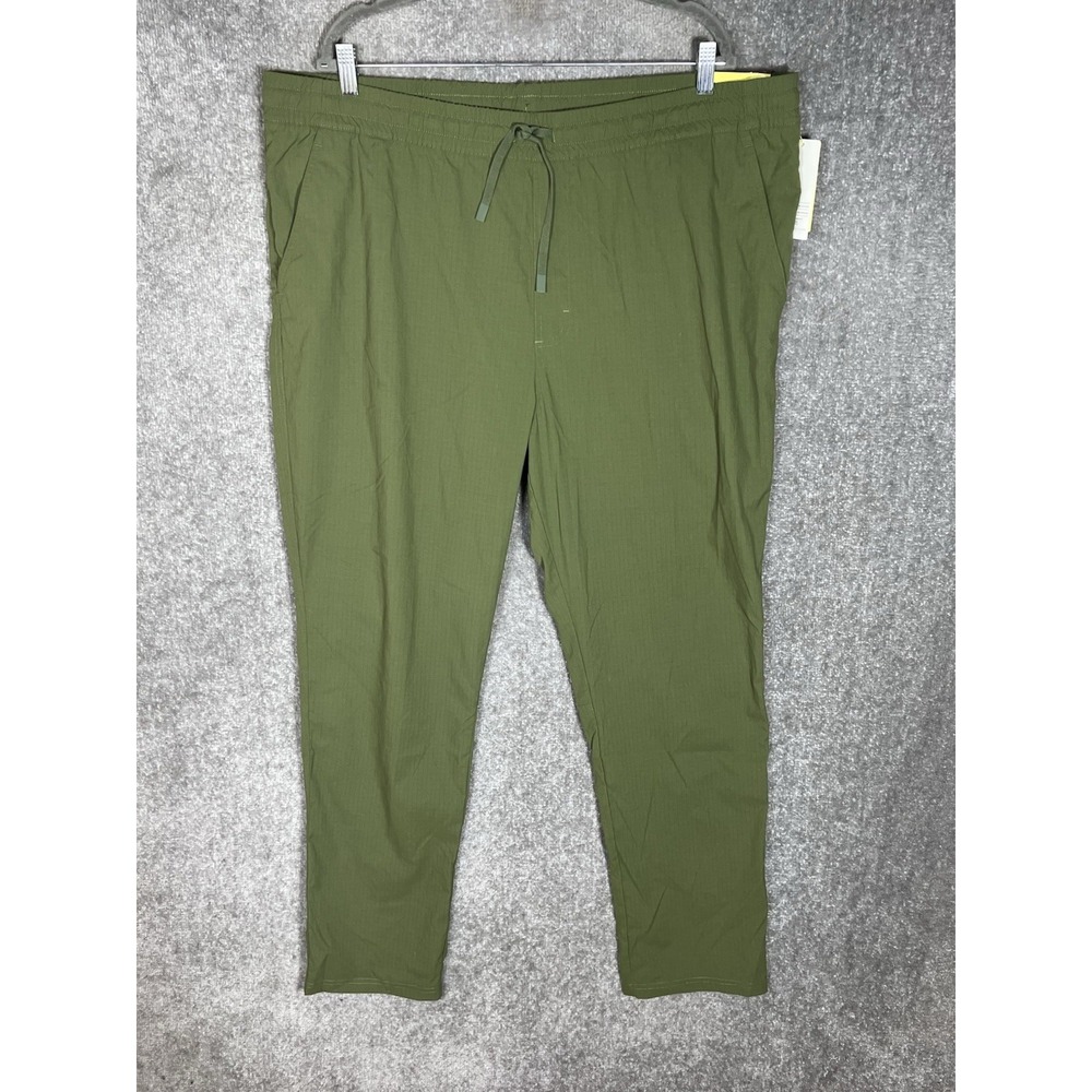 All In Motion Ripstop Pants Mens Size XL Green Stretch Drawstring Pockets UPF50+